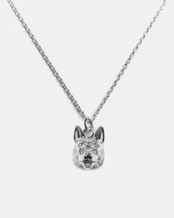 COLLANA CON CIONDOLO PASTORE TEDESCO IN ARGENTO