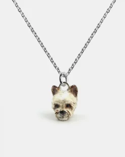 COLLANA CON CIONDOLO YORKSHIRE SMALTATO
