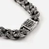 COLLANA GRUMETTA CON TEXTURE GOTICA ENLACE IN ARGENTO
