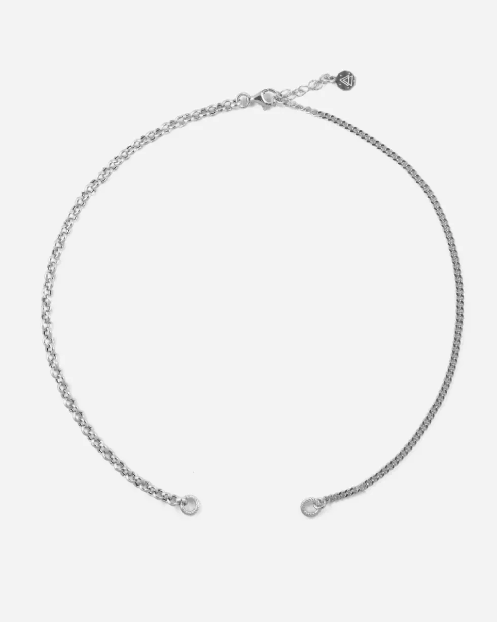 COLLANA GRUMETTA 080 E BERGER 400 APERTA IN ARGENTO