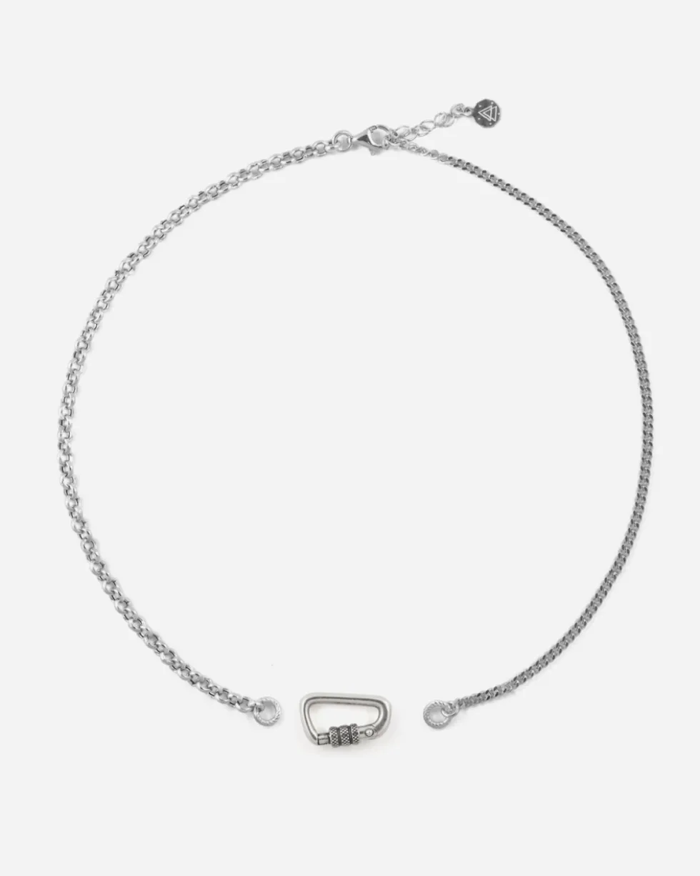 COLLANA GRUMETTA E BERGER IN ARGENTO CON MOSCHETTONE