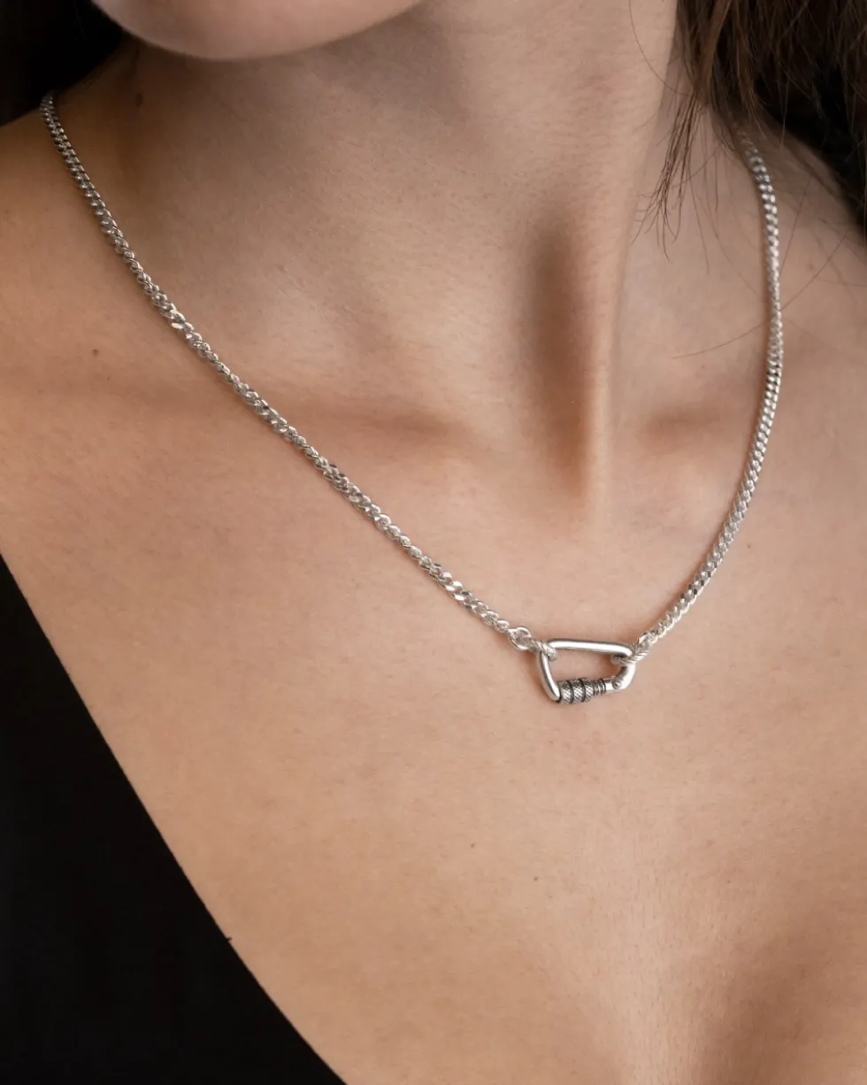 COLLANA GRUMETTA 080 IN ARGENTO CON MOSCHETTONE