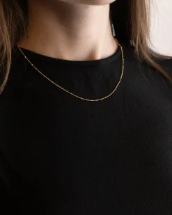 COLLANA GRUMETTINA CON CUBI PLACCATA ORO