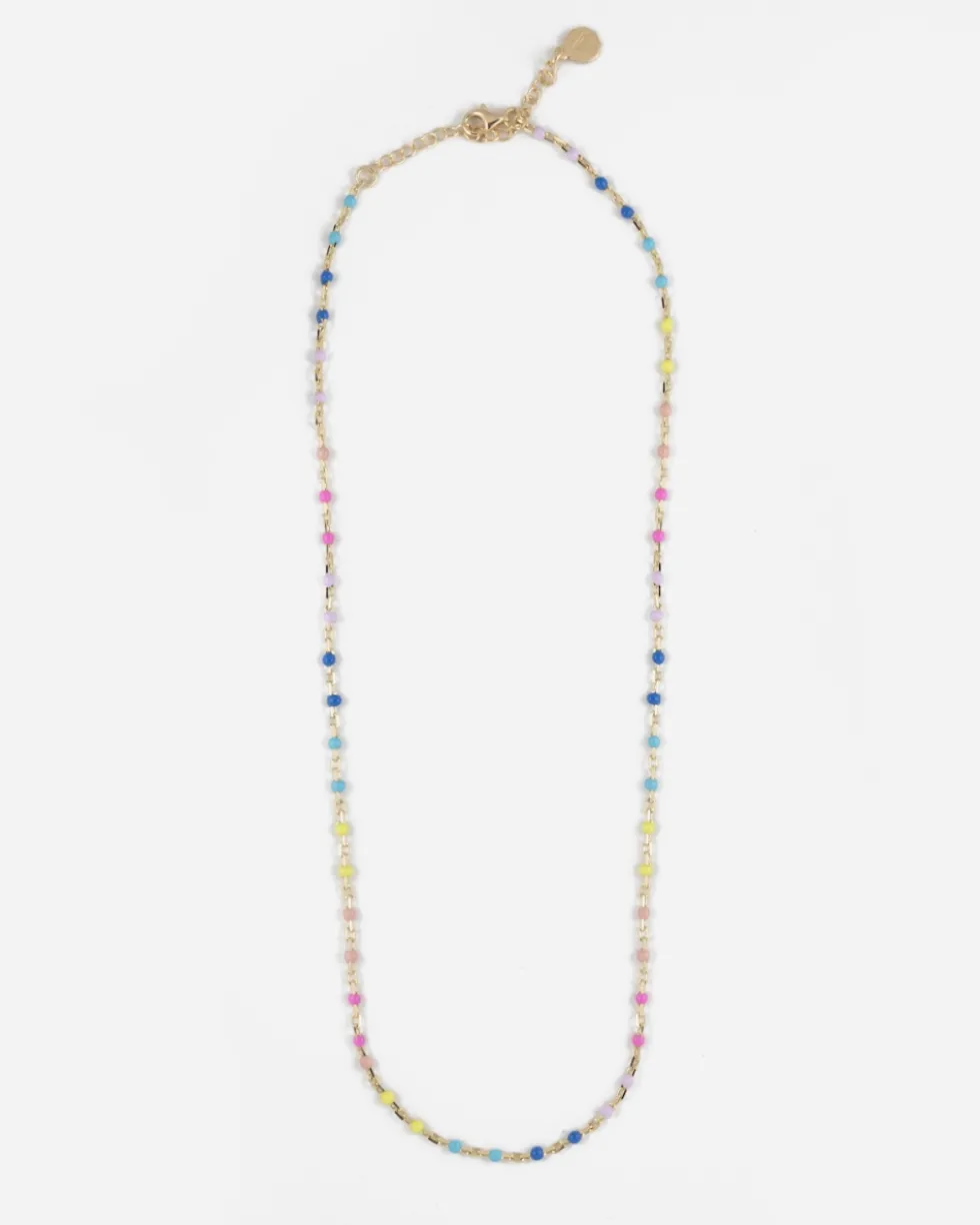 COLLANA SMALTO MULTICOLOR GRANDE PLACCATA ORO