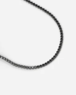 COLLANA TENNIS IN ARGENTO CON BRILLANTI NERI