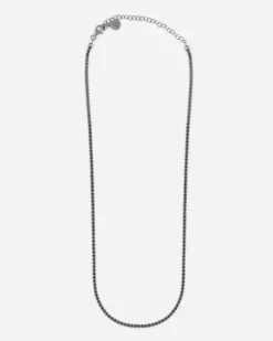 COLLANA TENNIS IN ARGENTO CON BRILLANTI NERI