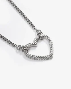 COLLANA TIGHT LOVE IN ARGENTO CON CUORE CON BRILLANTI