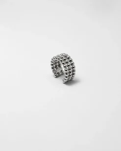 EAR CUFF ORECCHINO SENZA BUCO PALLINE TRE GIRI IN ARGENTO