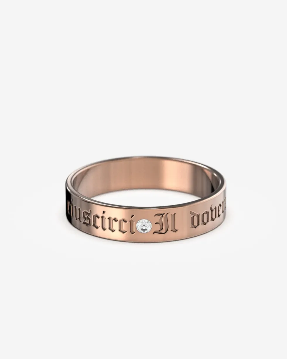 FEDE NUZIALE PIATTA CON DIAMANTE H4,5