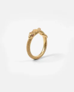 FEDINA SERPENTE CON OCCHI ZIRCONIA CUBICA ROSSA / ORO GIALLO LUCIDO