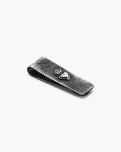 FERMASOLDI IN ARGENTO ANTICATO CUORE EX-VOTO