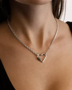MINI MOSCHETTONE CUORE IN BRONZO ARGENTATO