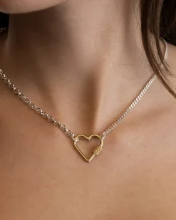 MINI MOSCHETTONE CUORE IN BRONZO PLACCATO ORO