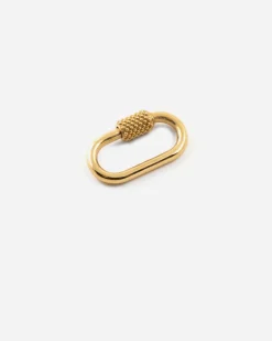 MINI MOSCHETTONE OVALE IN BRONZO PLACCATO ORO