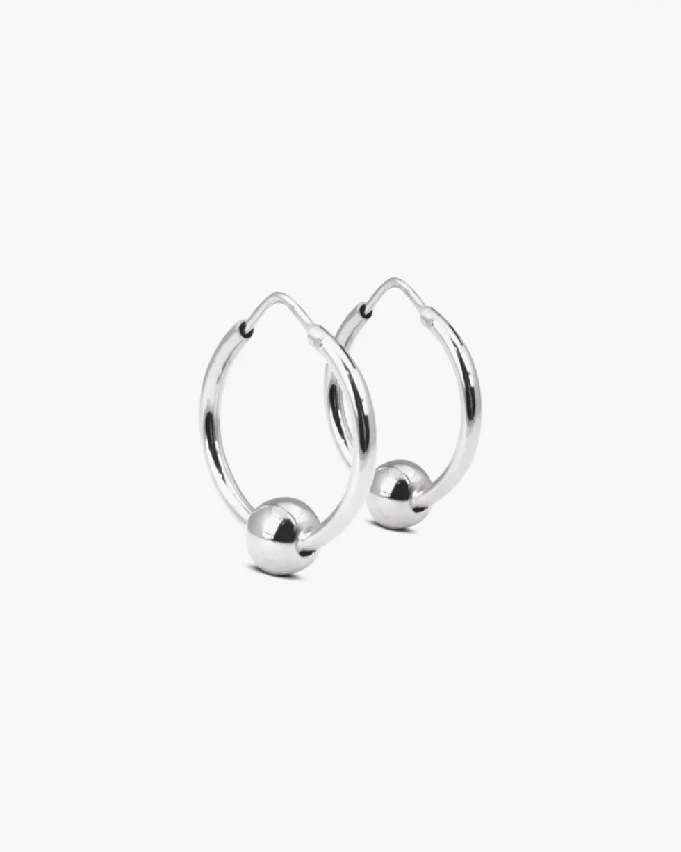 ORECCHINI PIERCING CON SFERA IN ARGENTO