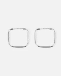 ORECCHINI QUADRATI IMPERNATI FILO TONDO 1,9 IN ARGENTO