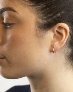 ORECCHINO A CERCHIO DIAM 8 MM CON SCATTINO PLACCATO ORO