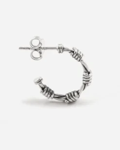 ORECCHINO A CERCHIO FILO SPINATO MINI IN ARGENTO