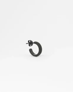 ORECCHINO A CERCHIO PICCOLO PUNTINATO TOTAL BLACK