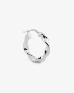 ORECCHINO A CERCHIO PICCOLO TORCHON FILO 4,5 MM DIAM 18 MM IN ARGENTO