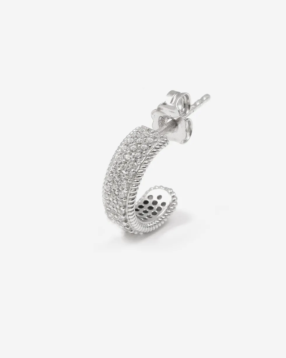 ORECCHINO BRIGHT BAND IN ARGENTO CON BRILLANTI