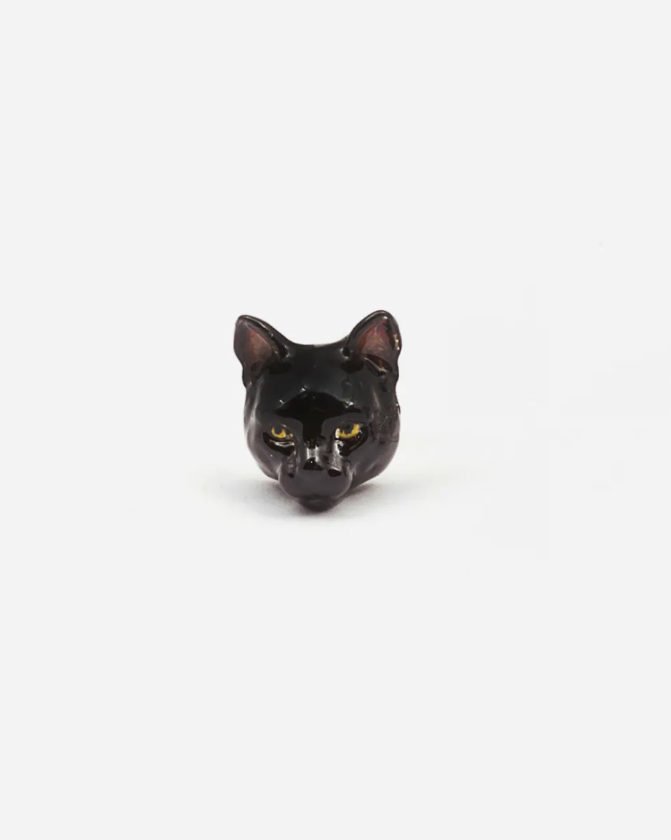 ORECCHINO GATTO EUROPEO SMALTATO
