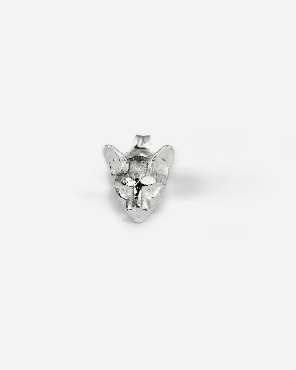 ORECCHINO GATTO SIAMESE IN ARGENTO