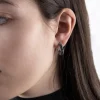 ORECCHINO IN ARGENTO PUNTINATI BLACK WIND