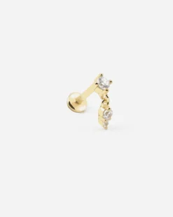 ORECCHINO PIERCING GOLDEN ADDENDUM PLACCATO ORO CON PIETRE