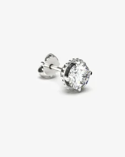 ORECCHINO PUNTO LUCE IN ARGENTO CON DIAMANTE DA 1 ct