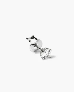 ORECCHINO PUNTO LUCE IN ARGENTO RODIATO