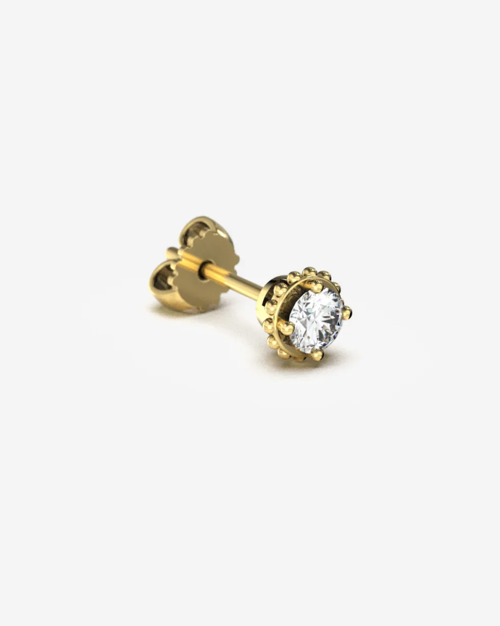 ORECCHINO PUNTO LUCE IN ORO CON DIAMANTE DA 0.3 ct