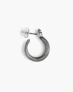 ORECCHINO SERPENTE A CERCHIO IN ARGENTO