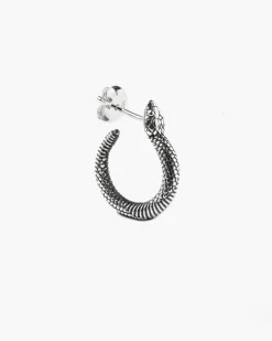 ORECCHINO SERPENTE A CERCHIO IN ARGENTO