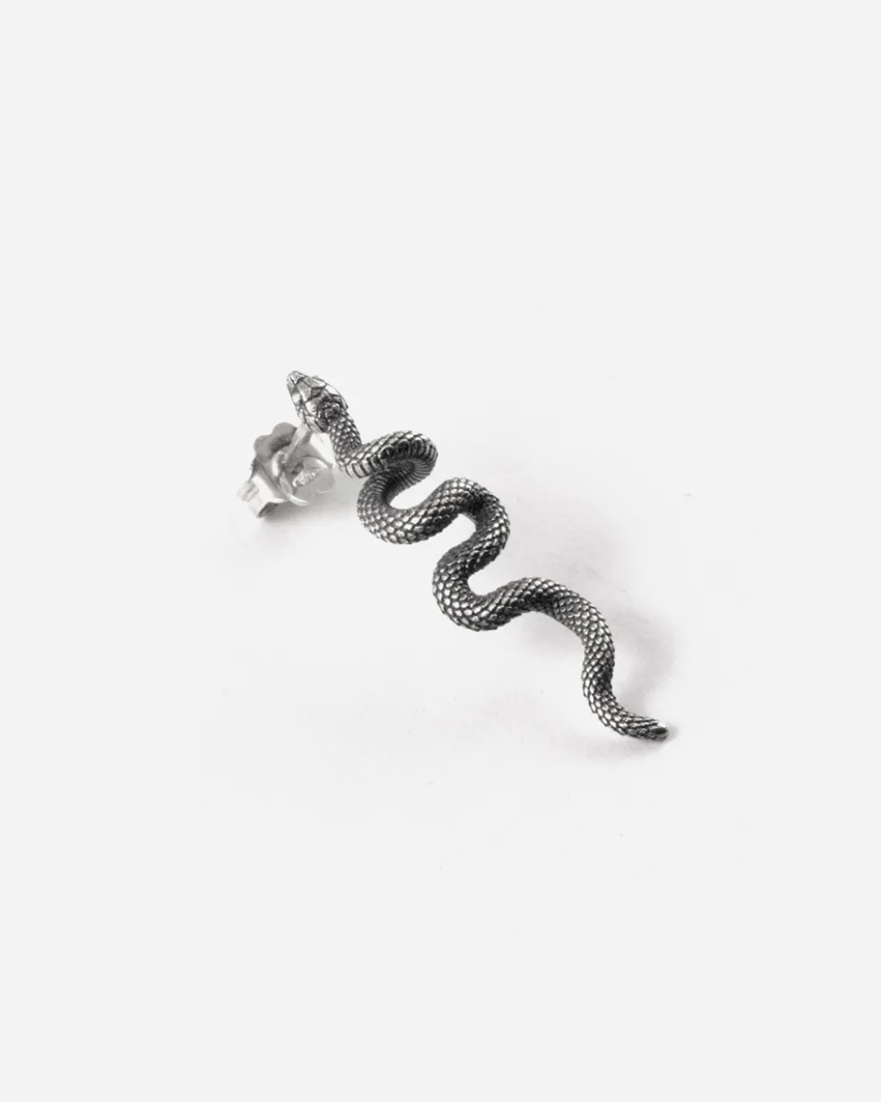 ORECCHINO SERPENTE VERTICALE IN ARGENTO