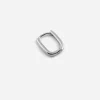 ORECCHINO SINGOLO OVALE MINI SLIM / RODIO LUCIDO